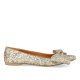 Angulus 1703 flad ballerina i champagne glitter med sløjfe