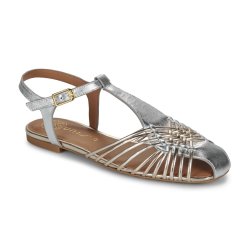 Unisa BABIC sandal sko i sølv skind med guld detaljer