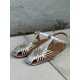 Unisa BABIC sandal sko i sølv skind med guld detaljer