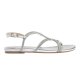 Unisa COOPER sandal i sølv skind med glitter