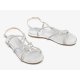 Unisa COOPER sandal i sølv skind med glitter