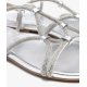 Unisa COOPER sandal i sølv skind med glitter