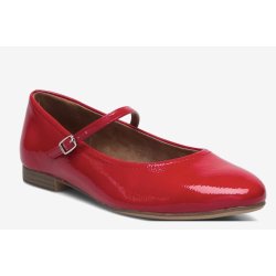 Tamaris 22122 ballerina i rød lak med rem