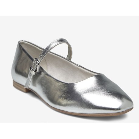 Tamaris 22122 ballerina i sølv med rem