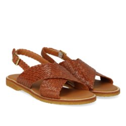 Angulus 5637 Tan sandal i flettet skind