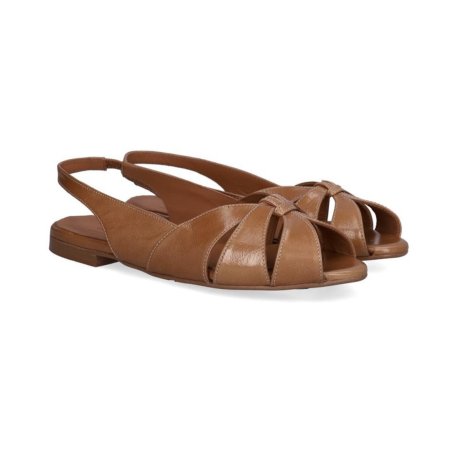 Billi Bi A7996 åben ballerina i cognac lakskind
