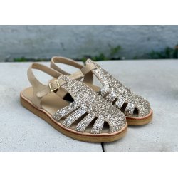 Angulus 5696 lukket sandal i champagne glitter