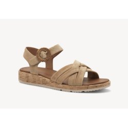 Tamaris 28129 sandal i taupe ruskind