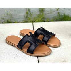 Bella Moda S25060 slip in sandal i sort