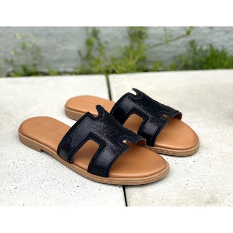 Bella Moda S25060 slip in sandal i sort