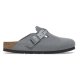 Birkenstock Boston Braided Suede Leather Basalt Gray