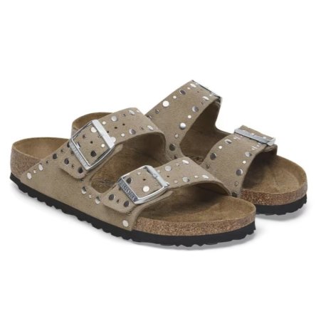 Birkenstock Arizona Rivet Suede Leather Taupe