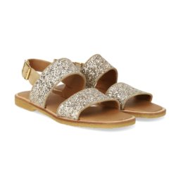 Angulus 5814 sandal i champagne glitter med to remme