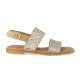 Angulus 5814 sandal i champagne glitter med to remme
