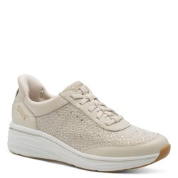 Tamaris 23779 sneakers med glitter sten i ivory