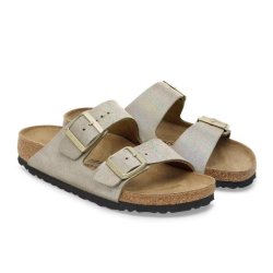 Birkenstock Arizona Suede Leather Shimmering Taupe