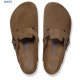 Birkenstock Boston Suede Leather Dark Tea Med blød fodseng