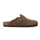 Birkenstock Boston Suede Leather Dark Tea Med blød fodseng