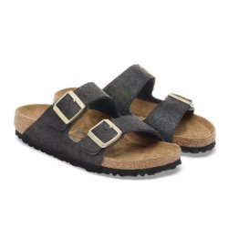 Birkenstock Arizona Suede Leather Shimmering Black