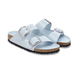 Birkenstock Arizona Big Buckle High Shine Baby Blue læder