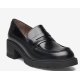 Wonders D-1401 loafers i sort skind med gummihæl