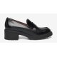 Wonders D-1401 loafers i sort skind med gummihæl