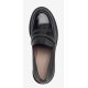 Wonders D-1401 loafers i sort skind med gummihæl