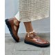 Bubetti 10111 loafer i cognac skind med rem