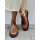 Bubetti 10111 loafer i cognac skind med rem