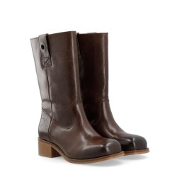 Cashott CASVILMA mellemlang støvle i mørkebrun skind