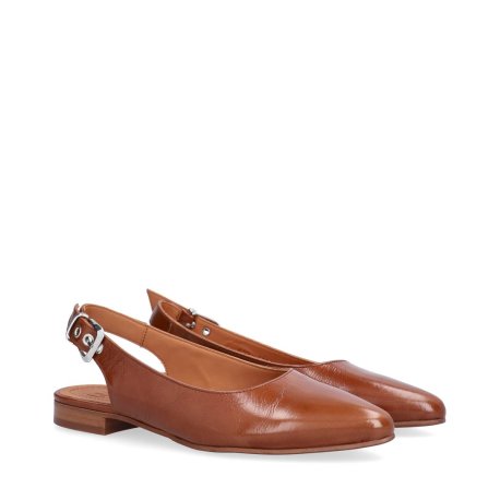 Billi Bi A16302 ballerina i cognac lakskind