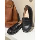 Wonders A-4611 loafer i sort skind med bred snude