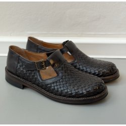 Bubetti 9668 flettet sko i mørkebrun med t-rem