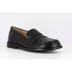 Wonders A-4611 loafer i sort skind med bred snude