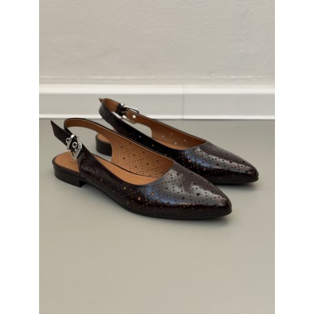 Billi Bi A9670 ballerina i mørkebrun lakskind