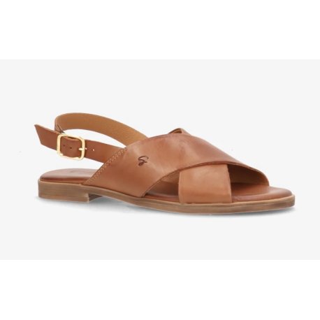 Shoedesign Copenhagen Nicola sandal med krydsrem i cognac skind