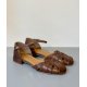 Pavement Henna sandal i brun skind med lukkede remme