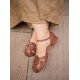 Pavement Henna sandal i brun skind med lukkede remme
