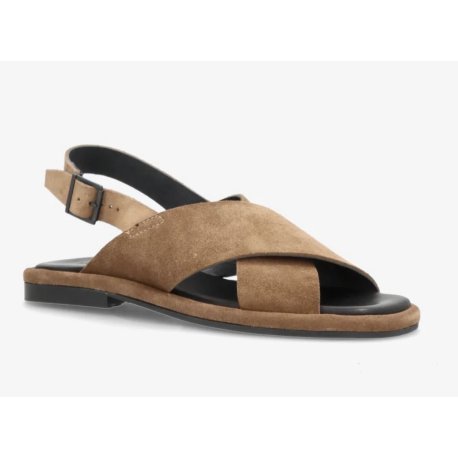 Phenumb Onry Strap sandal med krydsrem i camel ruskind