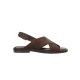 Phenumb Onry Strap sandal med krydsrem i mørkebrun ruskind