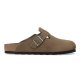 Birkenstock Boston Suede Leather Dark Tea Med blød fodseng HERRE (BRED)