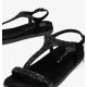 Unisa Canada sandal i sort ruskind med glitter