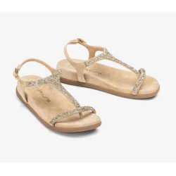 Unisa Canada sandal i lys ruskind med glitter