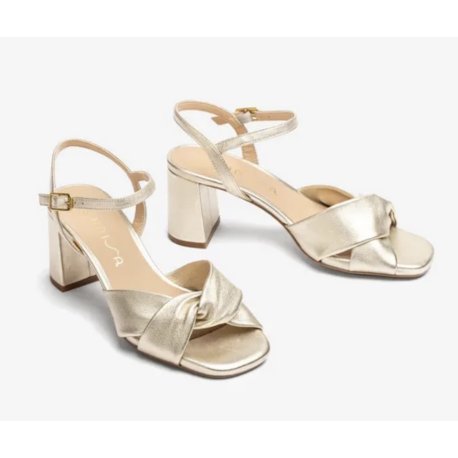 Unisa MEDWAY sandal i guld skind med hæl