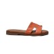 Pavement Pam slip in sandal i orange læder