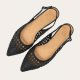 Billi Bi A9571 ballerina i flettet sort skind