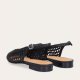 Billi Bi A9571 ballerina i flettet sort skind