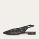 Billi Bi A9571 ballerina i flettet sort skind