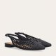 Billi Bi A9571 ballerina i flettet sort skind
