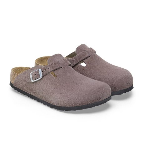Birkenstock Boston Kids Suede Leather Faded Purple